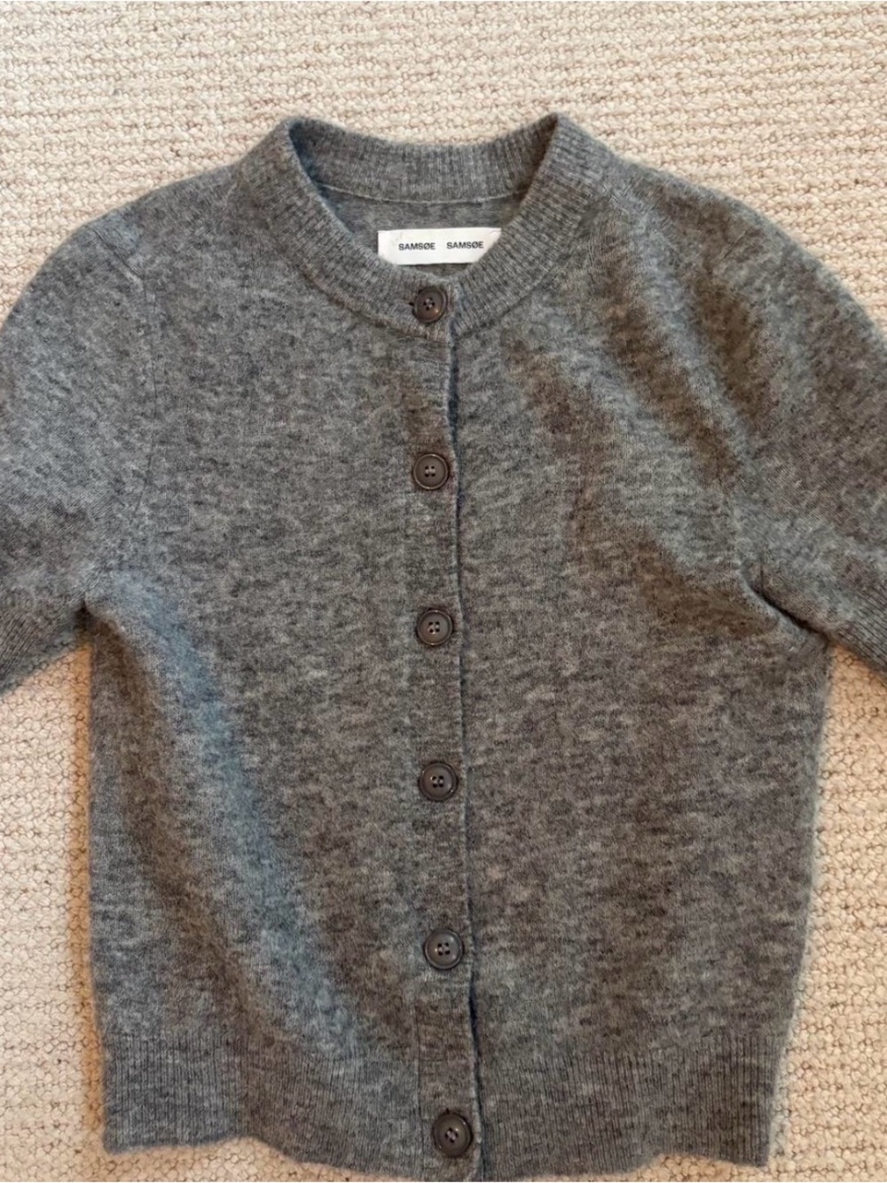 Women's Gray Button-Front Cardigan